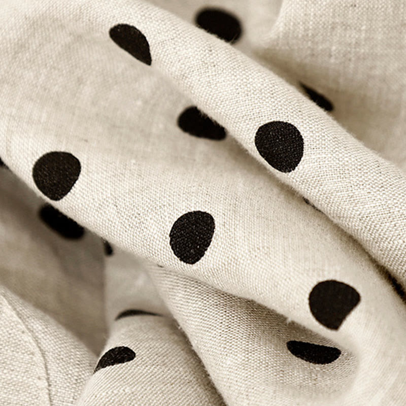 Tactile Cotton Linen Polka Dot Cropped Meditation Pants