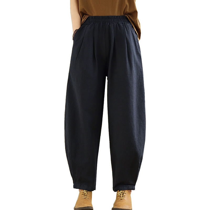 Tactile Cotton Linen Tapered Meditation Pants