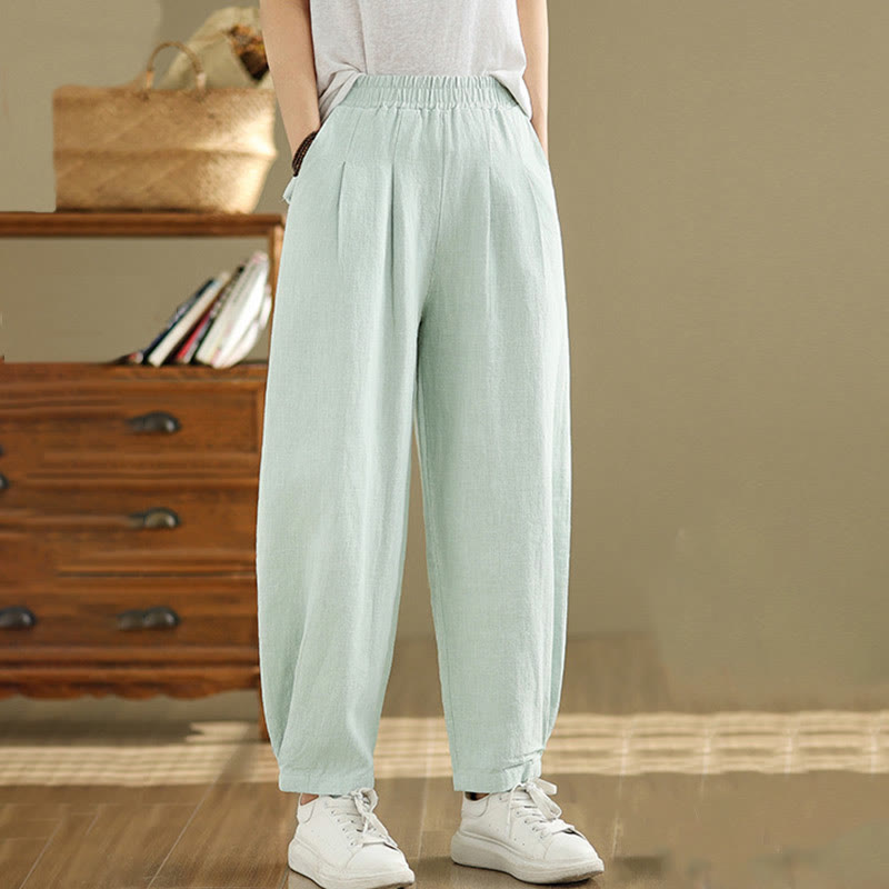 Tactile Cotton Linen Tapered Meditation Pants