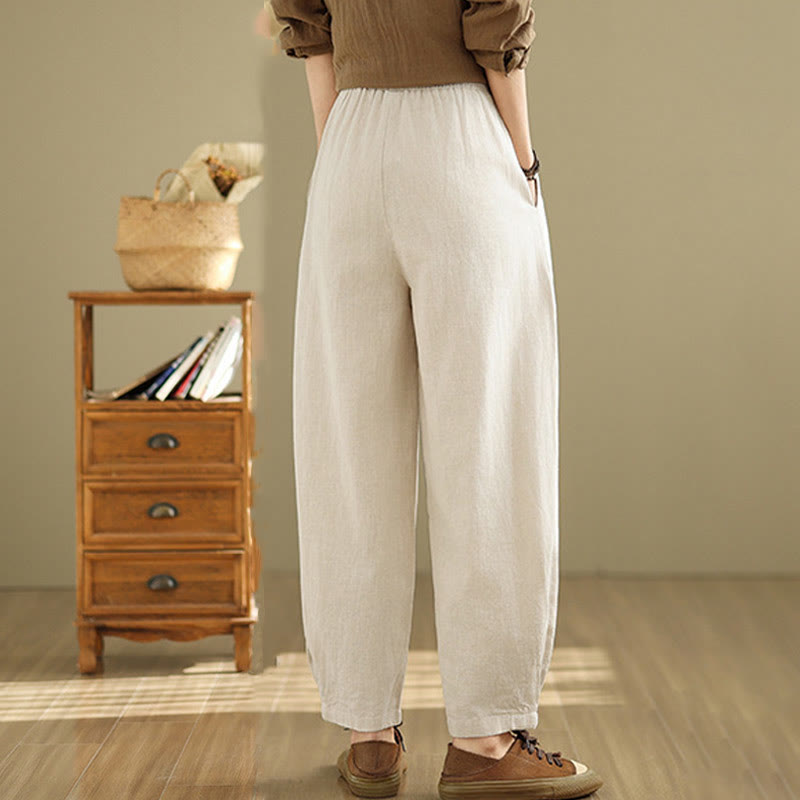 Tactile Cotton Linen Tapered Meditation Pants