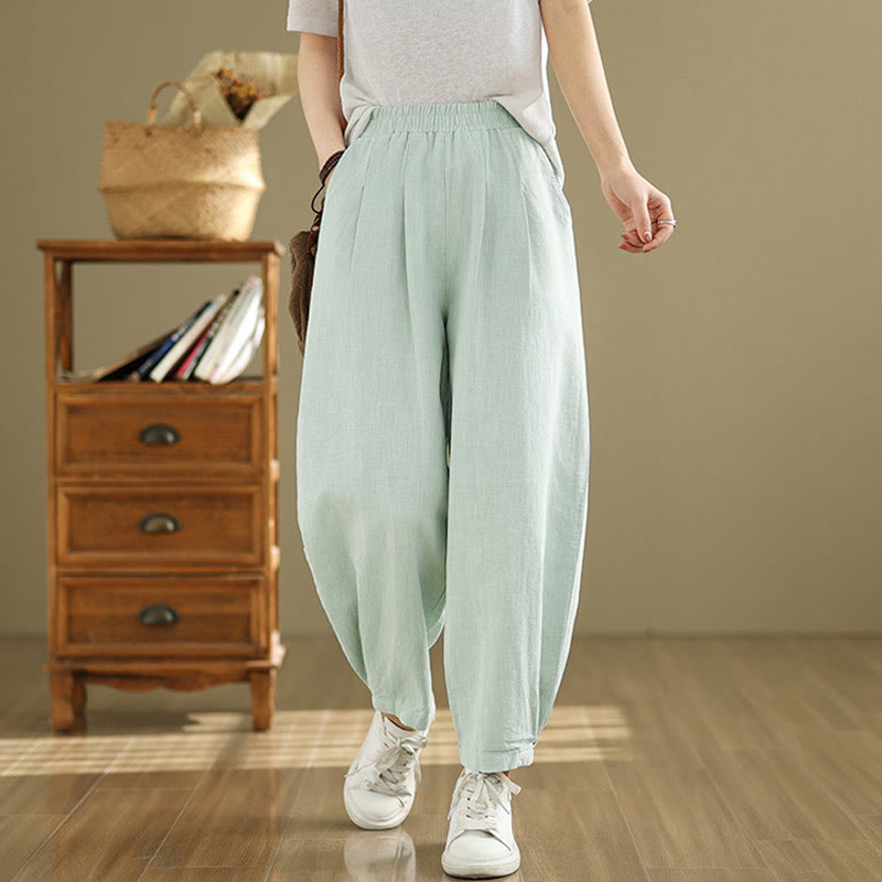 Tactile Cotton Linen Tapered Meditation Pants