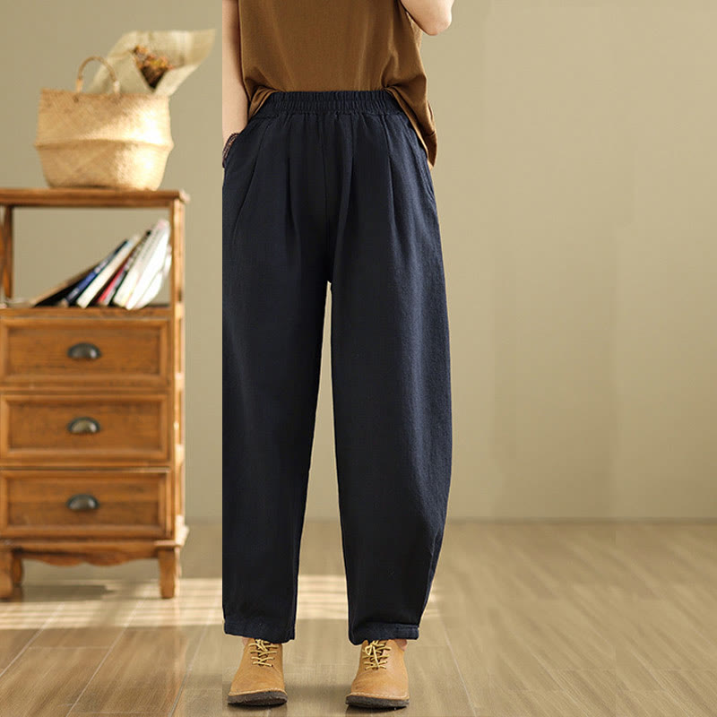 Tactile Cotton Linen Tapered Meditation Pants