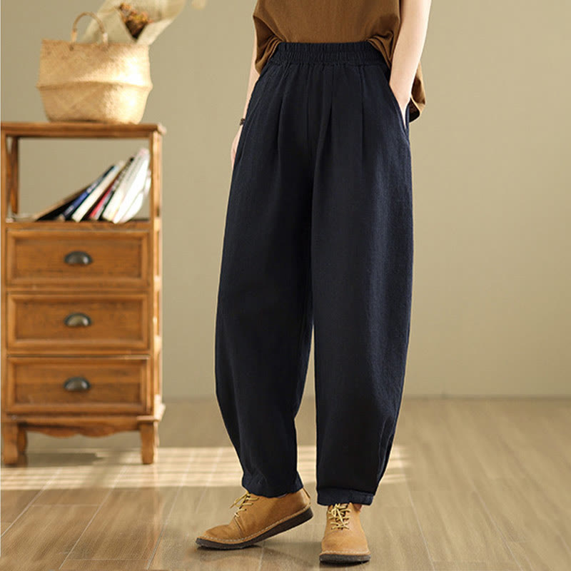 Tactile Cotton Linen Tapered Meditation Pants