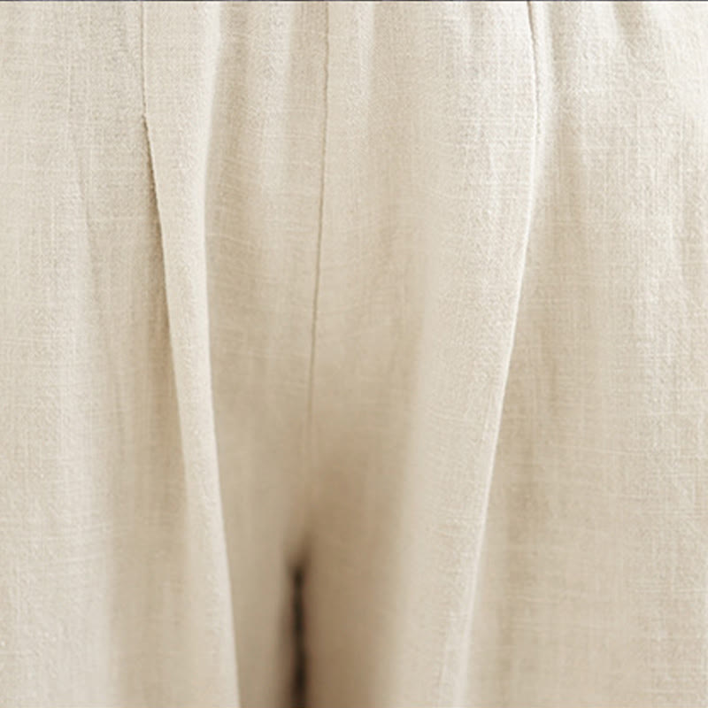 Tactile Cotton Linen Tapered Meditation Pants