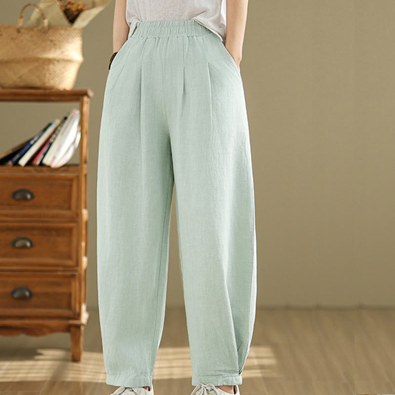 Tactile Cotton Linen Tapered Meditation Pants