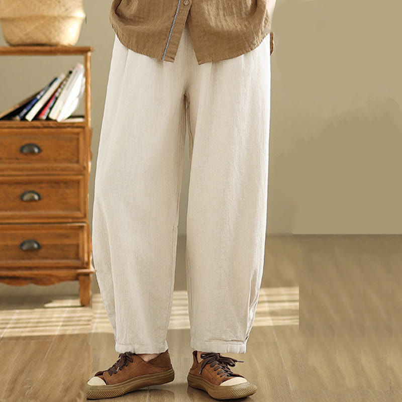 Tactile Cotton Linen Tapered Meditation Pants