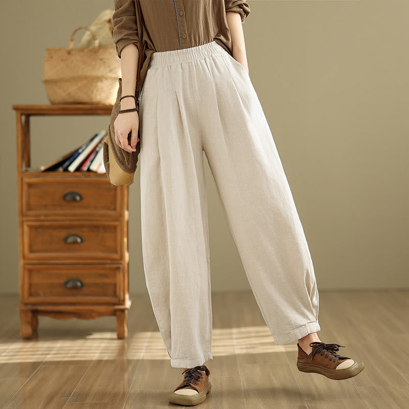 Tactile Cotton Linen Tapered Meditation Pants