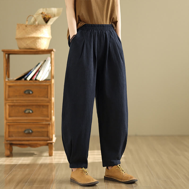 Tactile Cotton Linen Tapered Meditation Pants