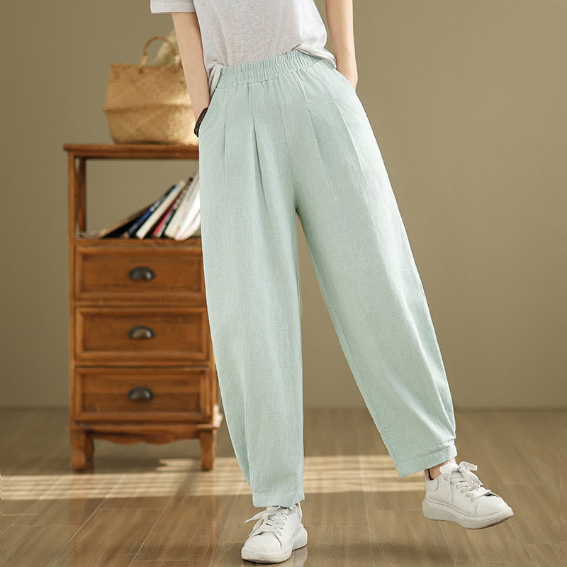 Tactile Cotton Linen Tapered Meditation Pants