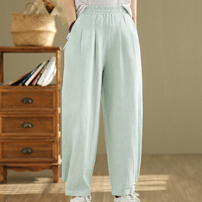 Tactile Cotton Linen Tapered Meditation Pants