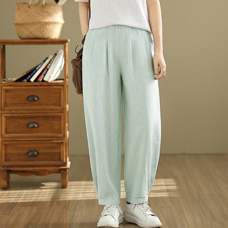 Tactile Cotton Linen Tapered Meditation Pants