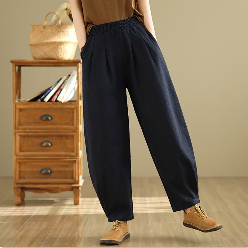 Tactile Cotton Linen Tapered Meditation Pants