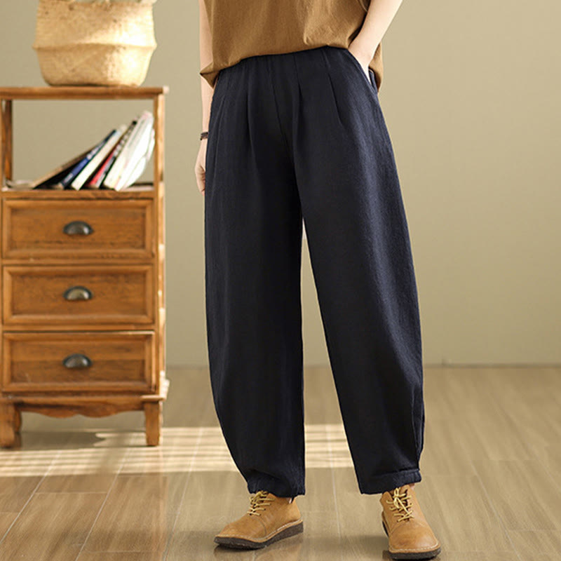Tactile Cotton Linen Tapered Meditation Pants