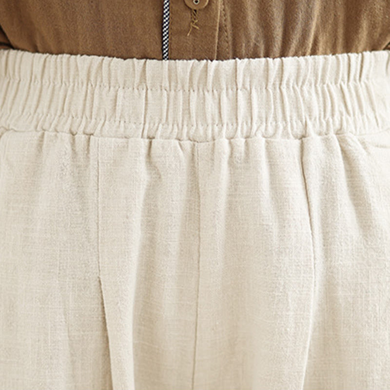 Tactile Cotton Linen Tapered Meditation Pants