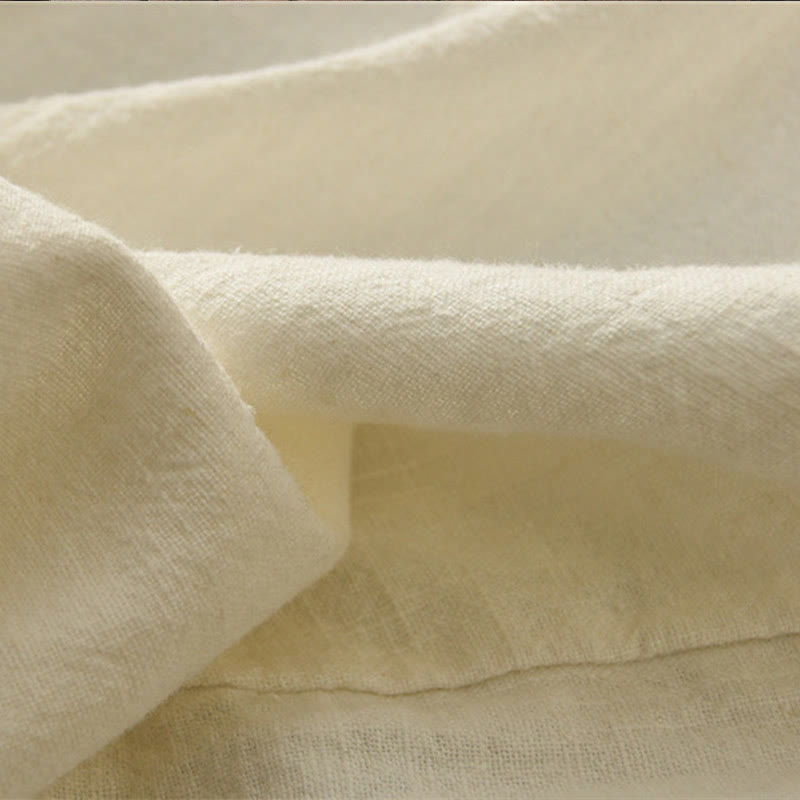 Casual Plain Color Elastic Waistband Fleece Lined Cotton Ramie Women's Pants With Pockets