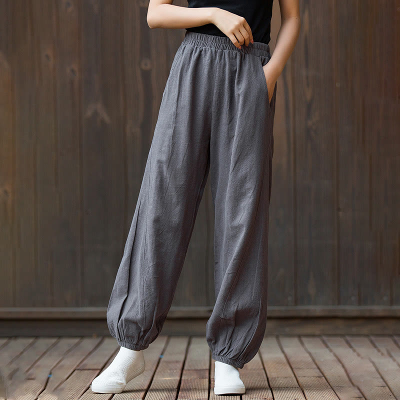 Breathable Cotton Ramie Tapered Mindful Movement Pants