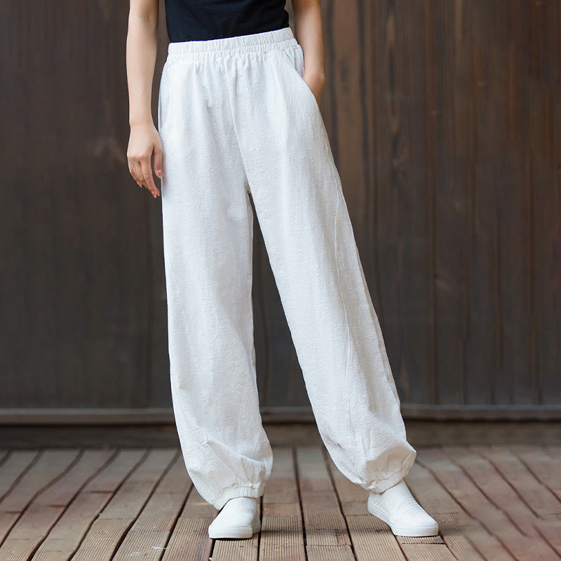 Breathable Cotton Ramie Tapered Mindful Movement Pants