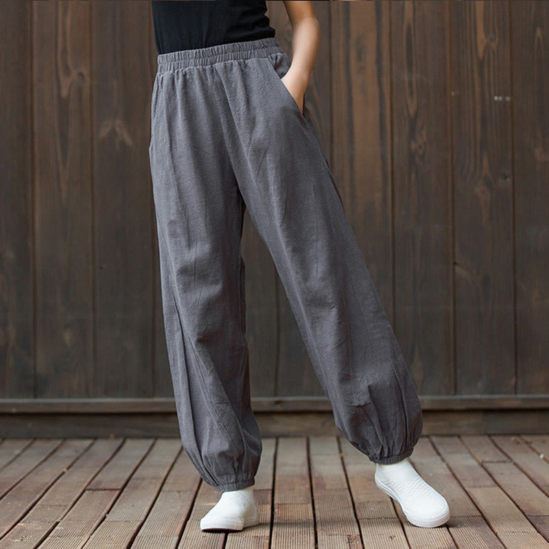 Breathable Cotton Ramie Tapered Mindful Movement Pants