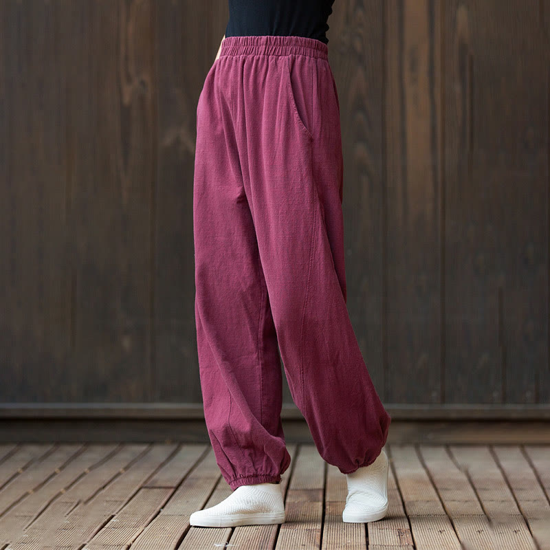 Breathable Cotton Ramie Tapered Mindful Movement Pants