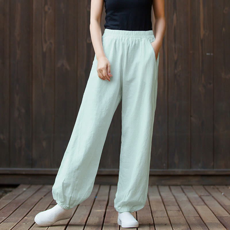 Breathable Cotton Ramie Tapered Mindful Movement Pants