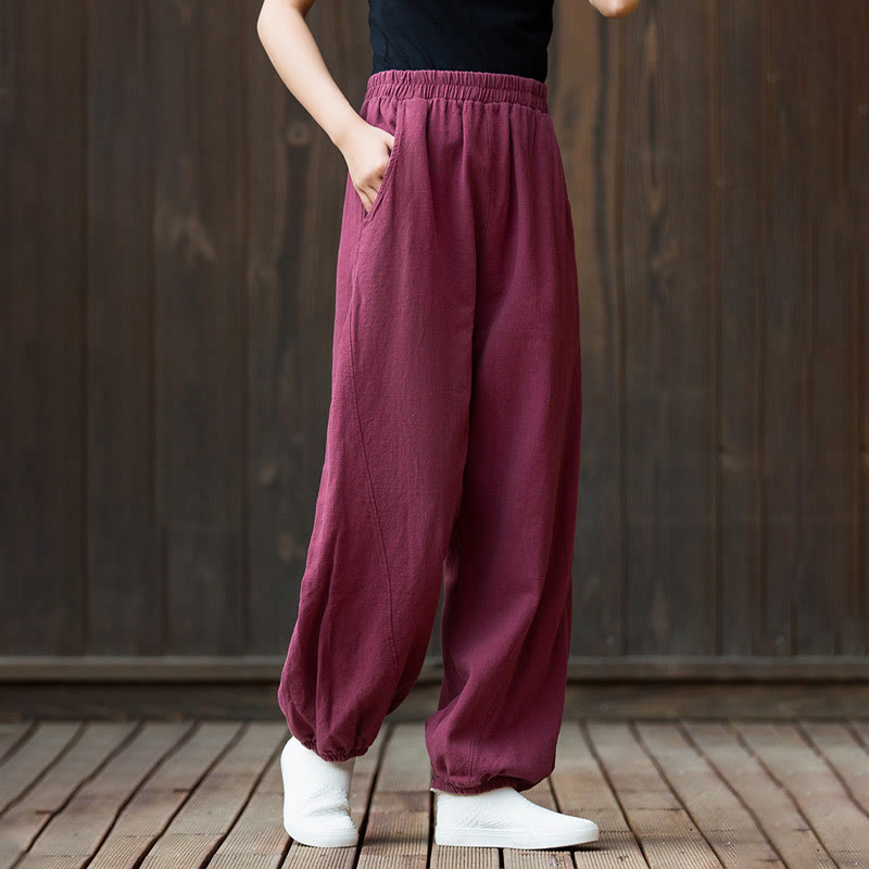Breathable Cotton Ramie Tapered Mindful Movement Pants