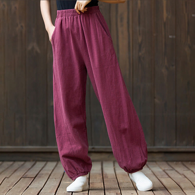 Breathable Cotton Ramie Tapered Mindful Movement Pants