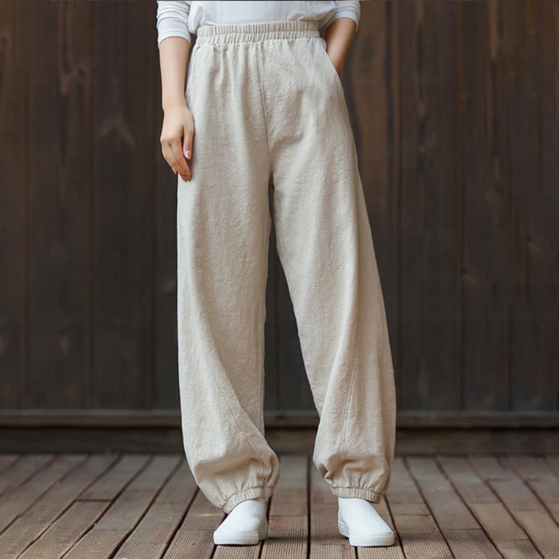 Breathable Cotton Ramie Tapered Mindful Movement Pants