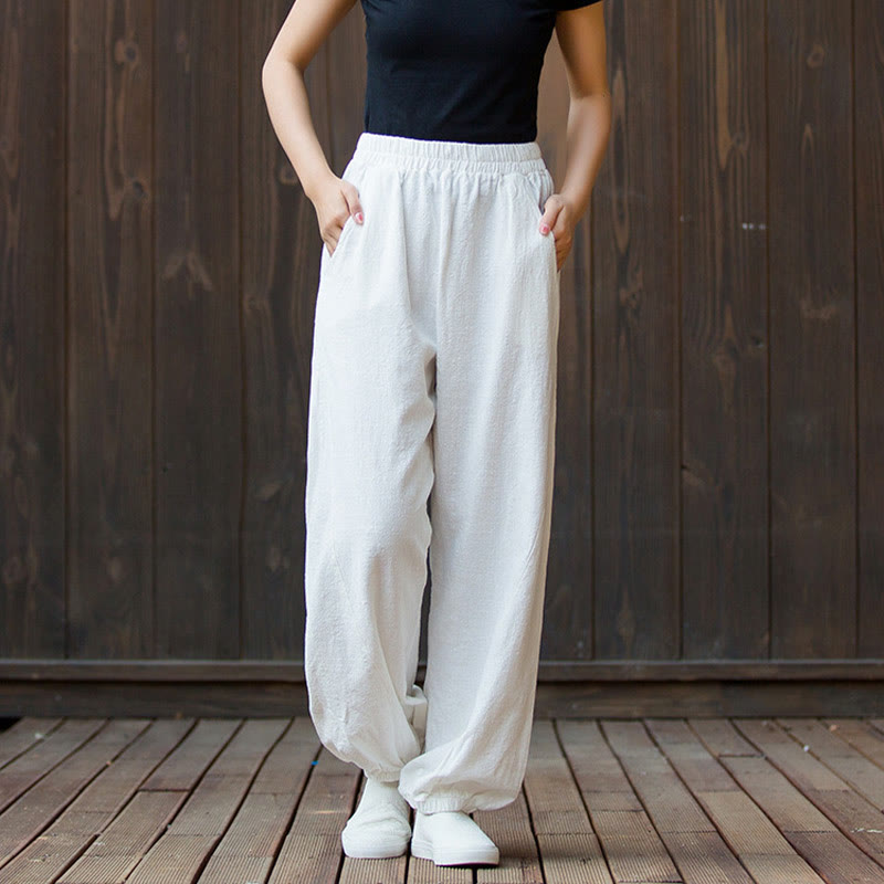 Breathable Cotton Ramie Tapered Mindful Movement Pants