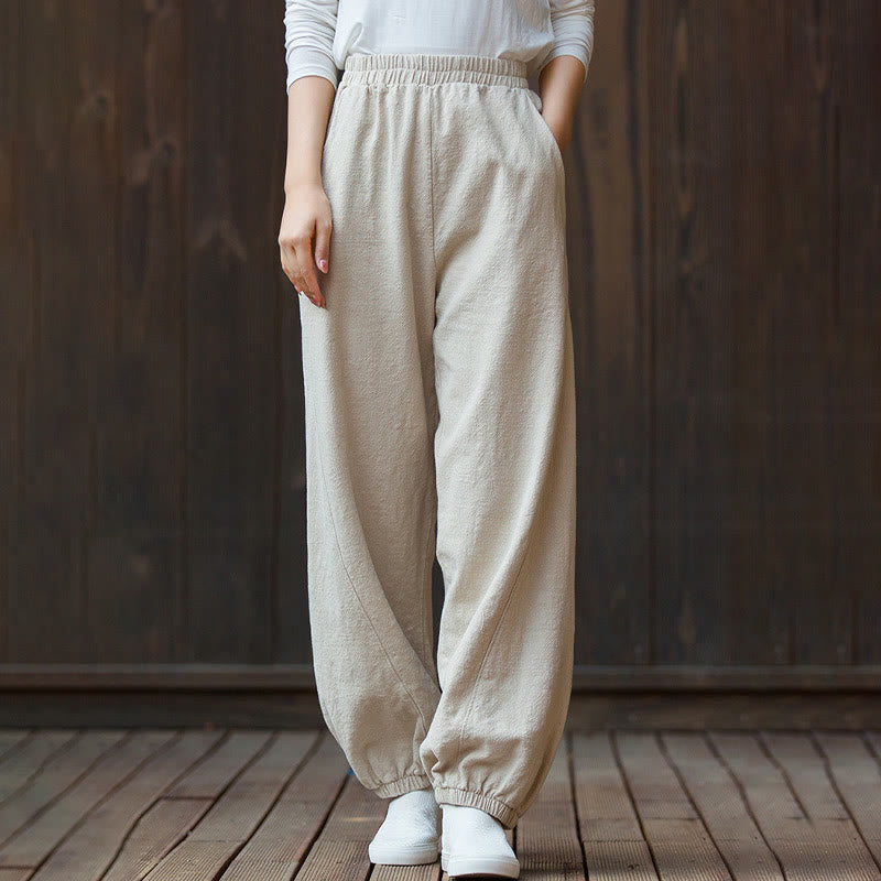 Breathable Cotton Ramie Tapered Mindful Movement Pants