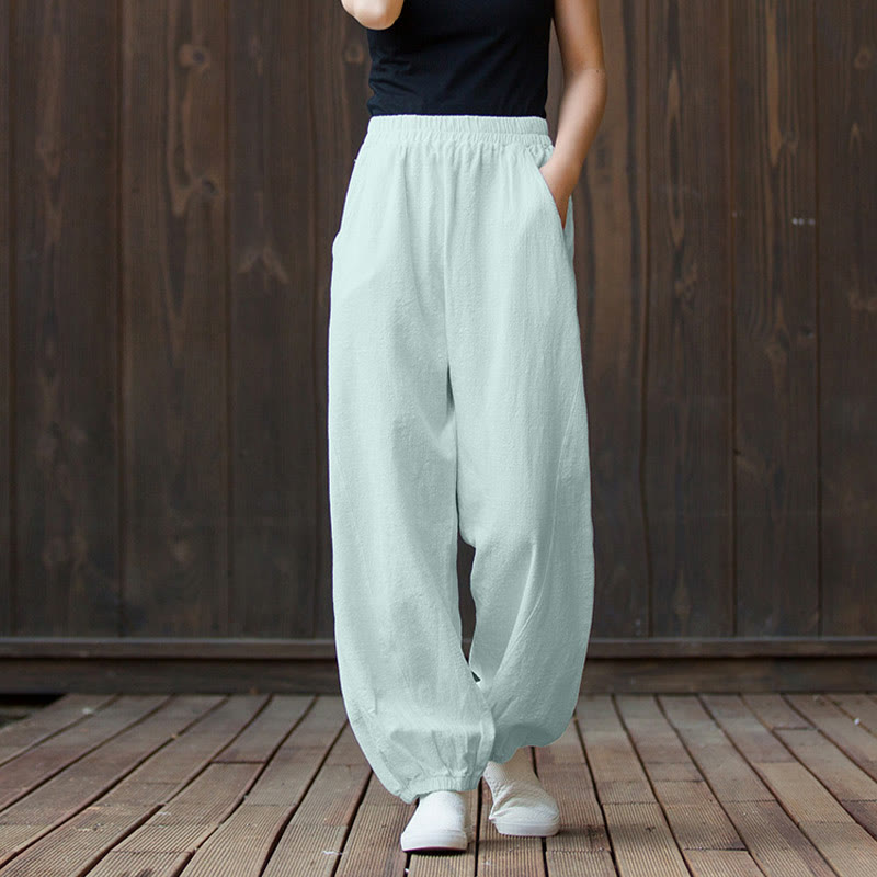 Breathable Cotton Ramie Tapered Mindful Movement Pants