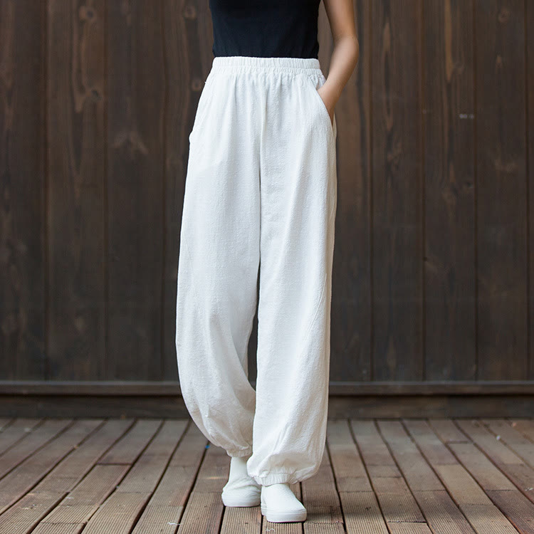 Breathable Cotton Ramie Tapered Mindful Movement Pants