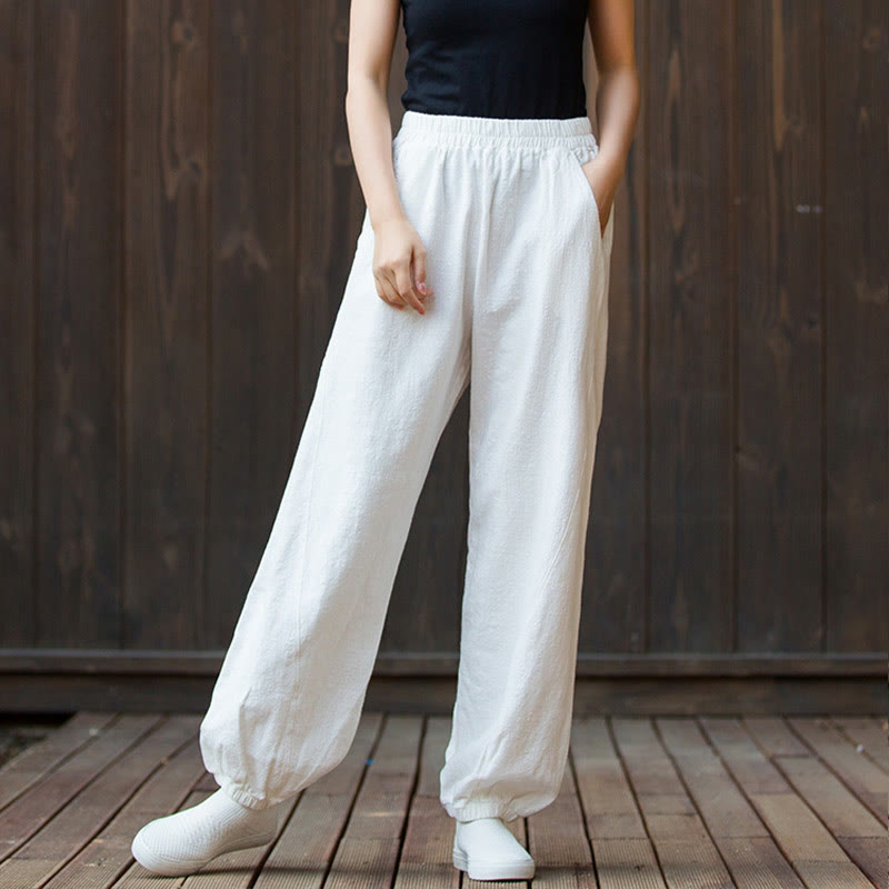Breathable Cotton Ramie Tapered Mindful Movement Pants