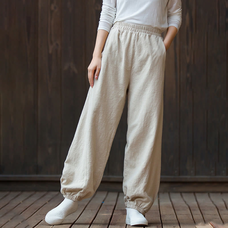 Breathable Cotton Ramie Tapered Mindful Movement Pants