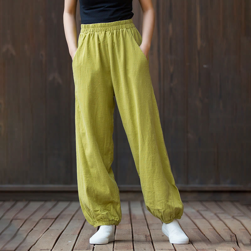 Breathable Cotton Ramie Tapered Mindful Movement Pants