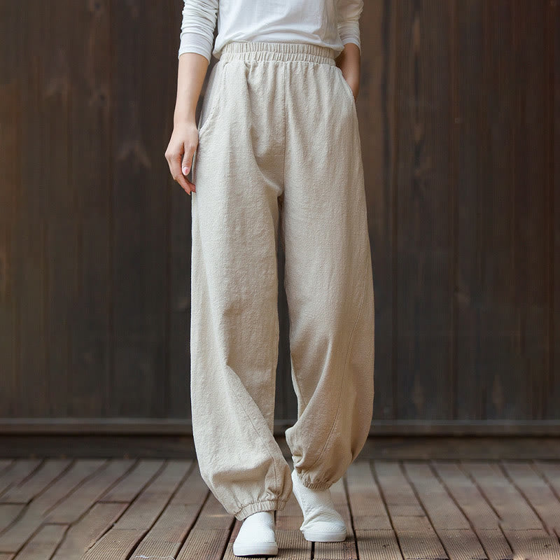 Breathable Cotton Ramie Tapered Mindful Movement Pants