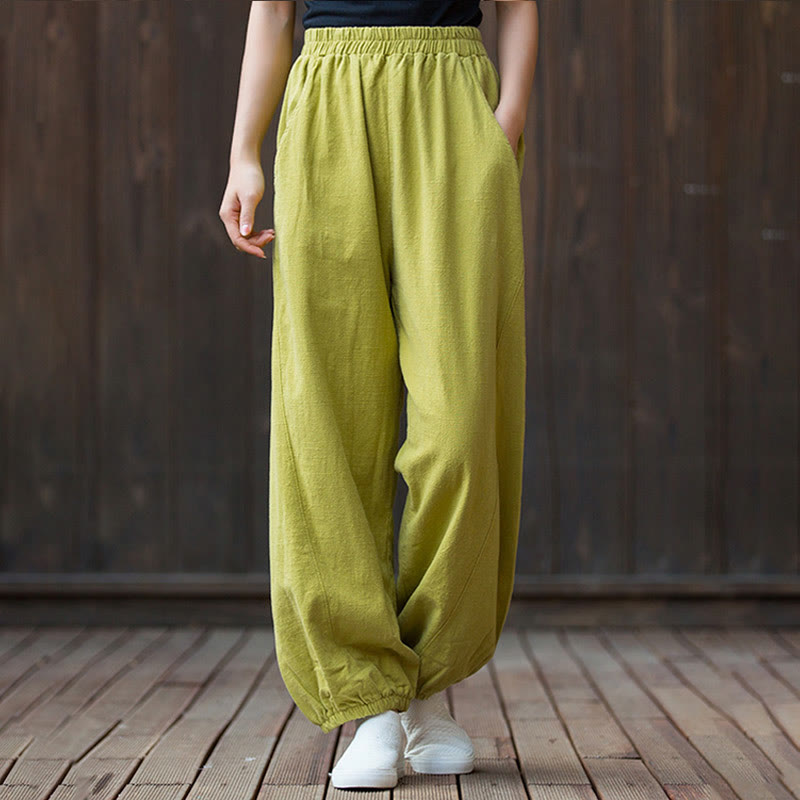 Breathable Cotton Ramie Tapered Mindful Movement Pants