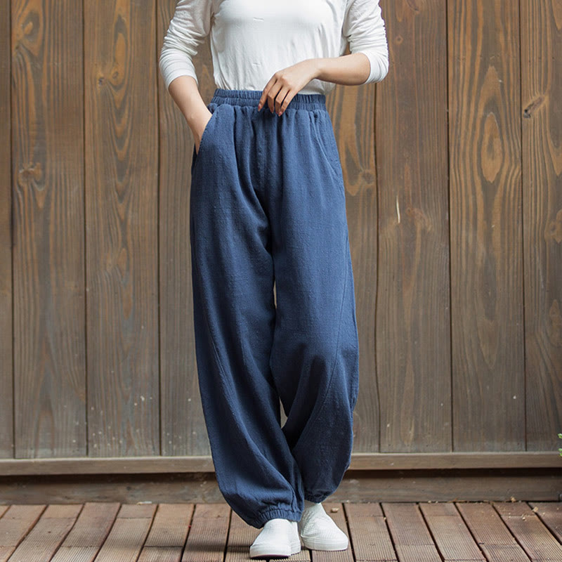Breathable Cotton Ramie Tapered Mindful Movement Pants