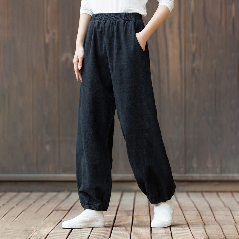 Breathable Cotton Ramie Tapered Mindful Movement Pants