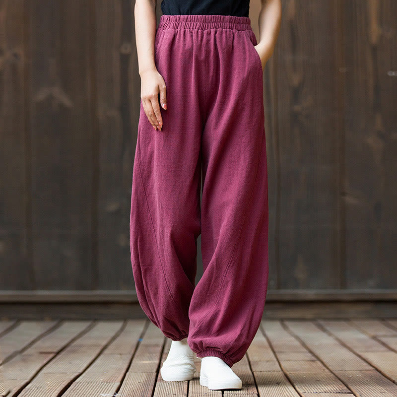 Breathable Cotton Ramie Tapered Mindful Movement Pants