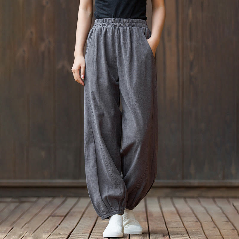 Breathable Cotton Ramie Tapered Mindful Movement Pants