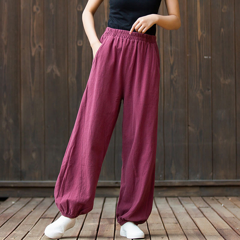 Breathable Cotton Ramie Tapered Mindful Movement Pants
