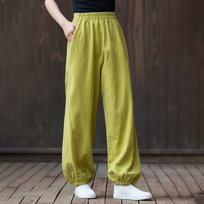Breathable Cotton Ramie Tapered Mindful Movement Pants