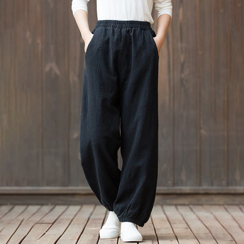 Breathable Cotton Ramie Tapered Mindful Movement Pants