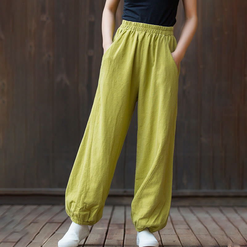 Breathable Cotton Ramie Tapered Mindful Movement Pants