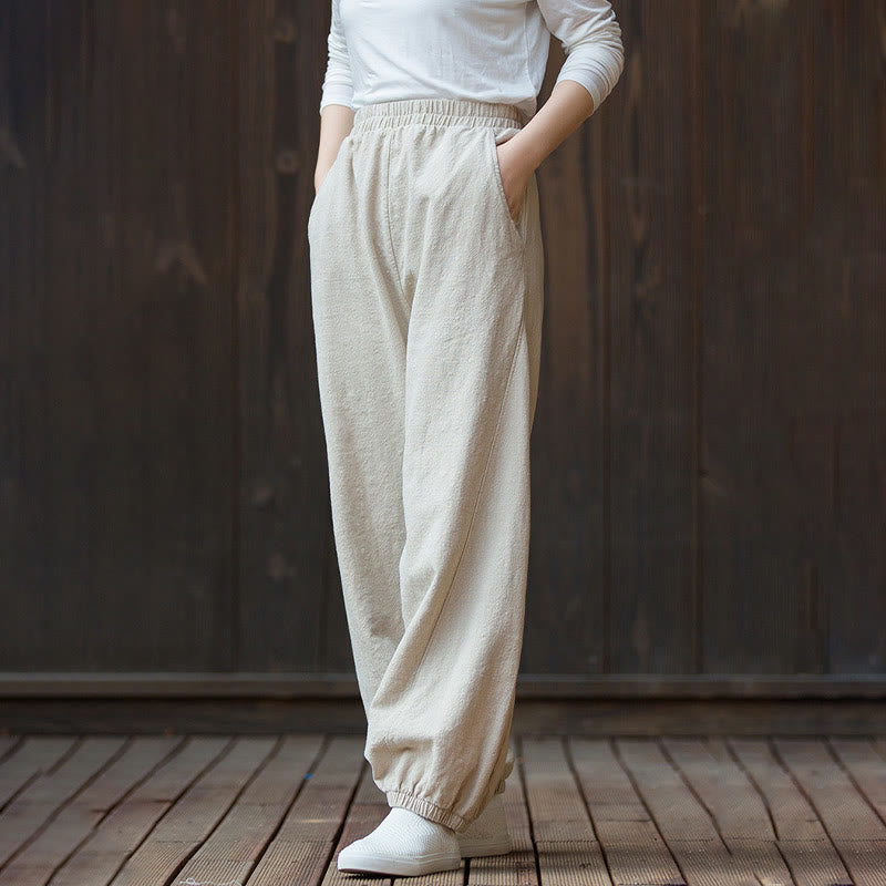 Breathable Cotton Ramie Tapered Mindful Movement Pants
