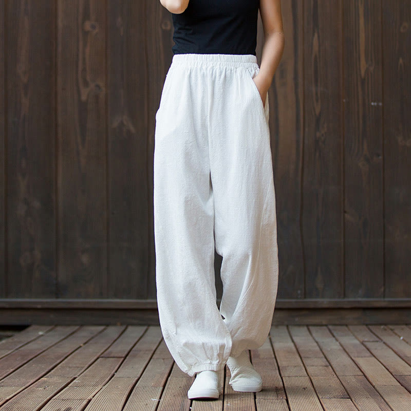 Breathable Cotton Ramie Tapered Mindful Movement Pants