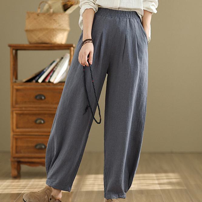 Tactile Cotton Linen Tapered Meditation Pants