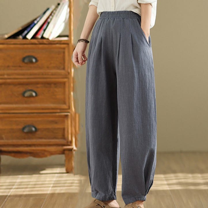 Tactile Cotton Linen Tapered Meditation Pants