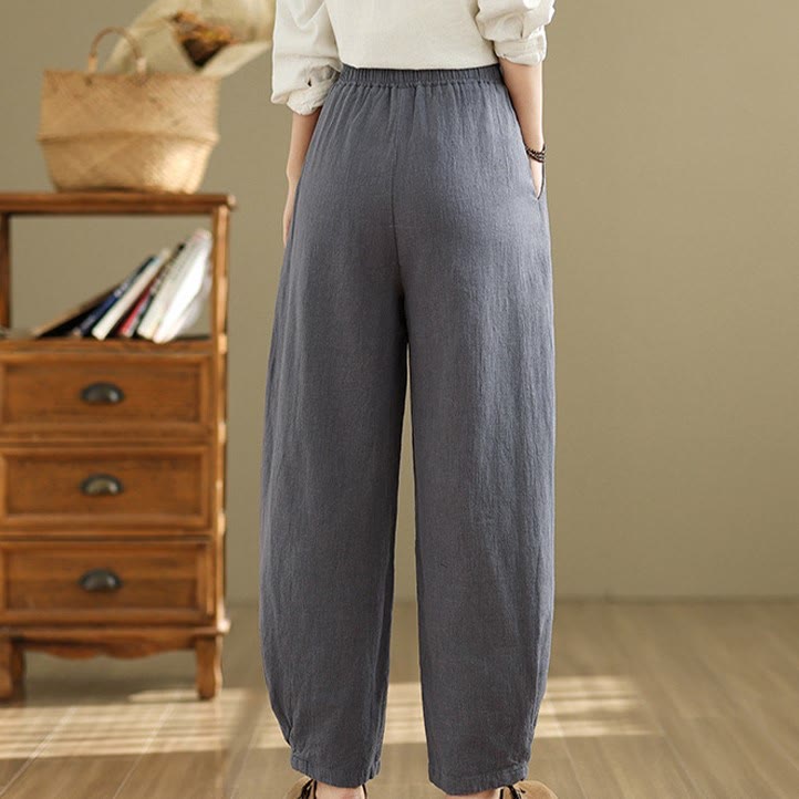 Tactile Cotton Linen Tapered Meditation Pants