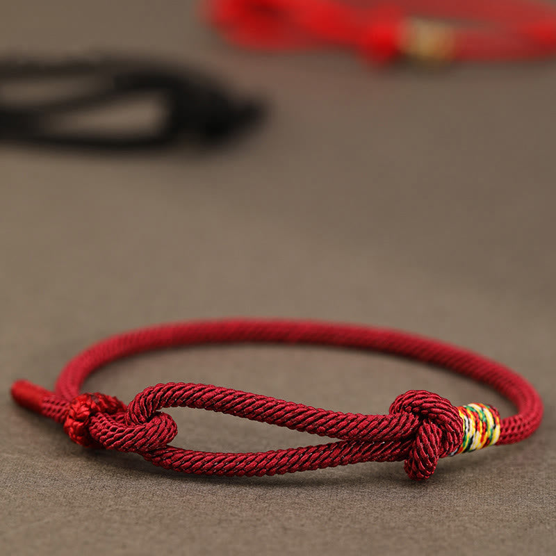 Handcrafted Red String and Sterling Silver Chinese Coin Braided Bracelet
